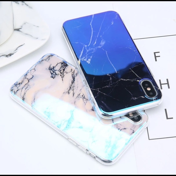 [NEW] 7/8/7+/8+ iPhone Glossy Blue Marble case - Picture 2 of 7